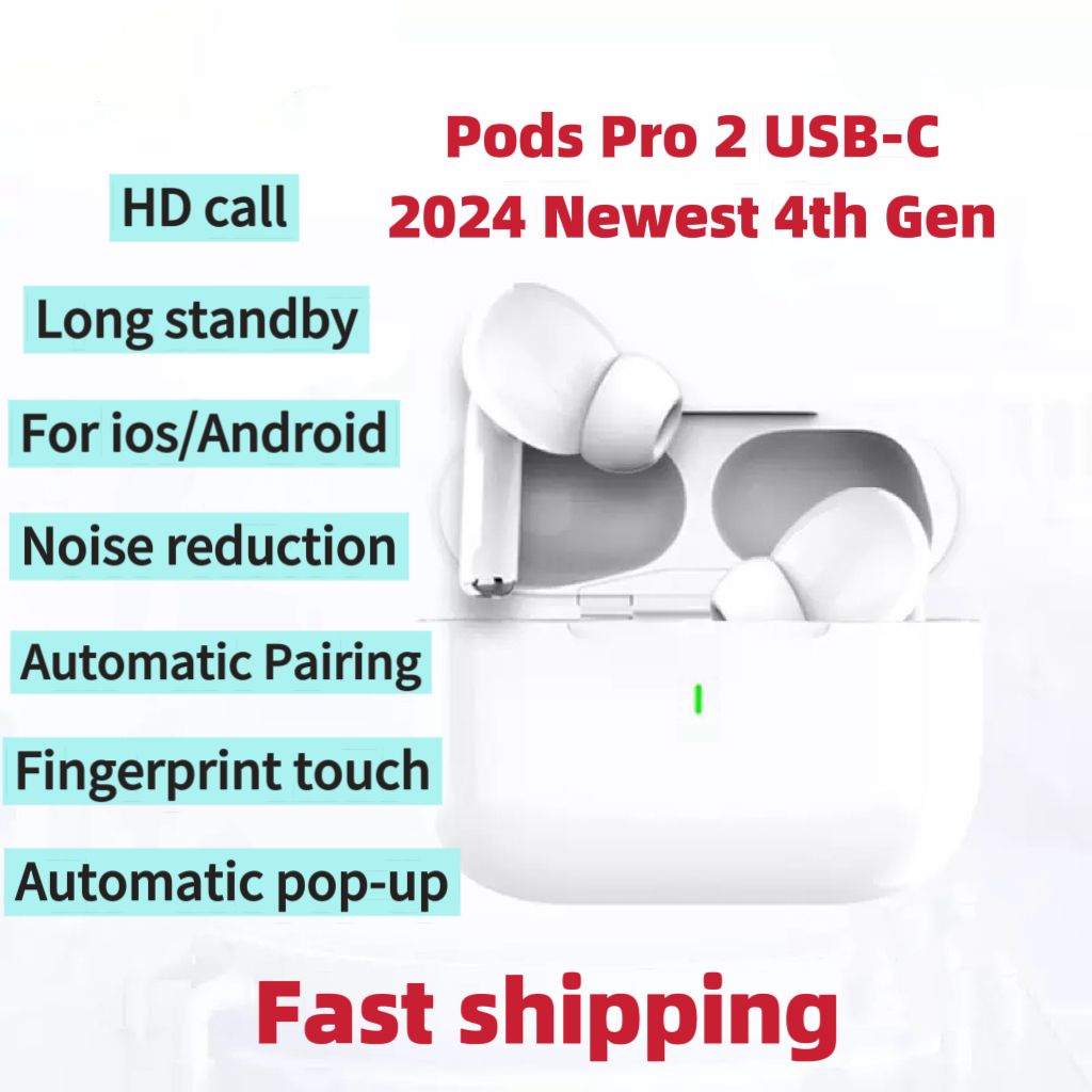 2024 Wireless Bluetooth Earbuds with ANC - USB-C Charging, Hi-Fi Sound, Handsfree Calling, Perfect for iPhone & Android