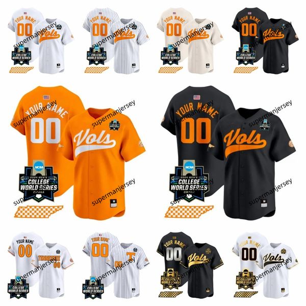 2024 Custom Tennessee Volunteers Baseball Jersey 33 Mark McLaughlin 28 Elijah Pleasants 26 Jason Rackers 20 Connor Housley Zander Sechrist J