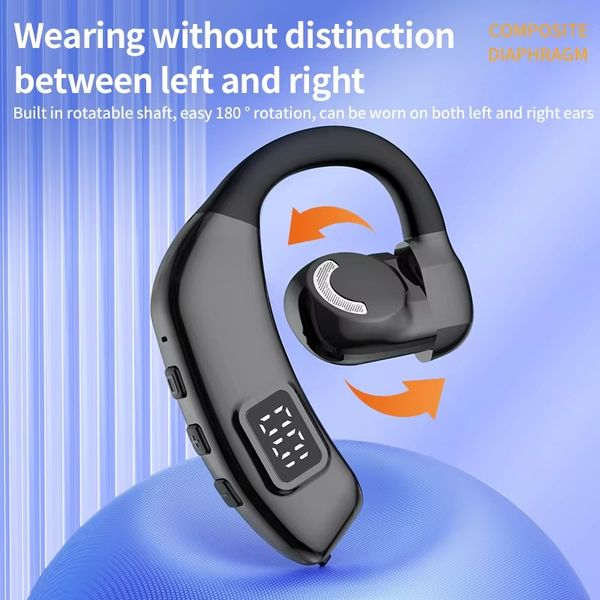 Wireless Headphones Headsets Earbuds Bone Conduction Bluetooth Earphones With Microphone Handsfree Noise Canceling Headset For Driving Audif