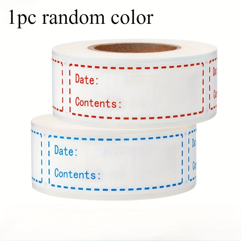 TEMU 1 Roll Of 500 Removable Spice Labels - Adhesive Date Stickers For Refrigerator, Freezer, Bottles & Jars, Kitchen Organization , Paper Material,
