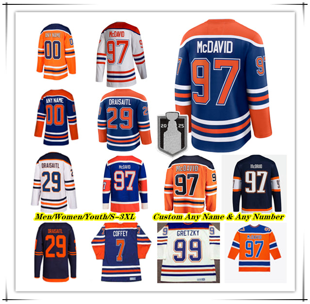 Connor McDavid Ice Hockey Jersey Leon Draisaitl Zach Hyman Ryan Nugent-Hopkins Evan Bouchard Evander Kane Corey Perry Vasily Podkolzin Darnell Nurse