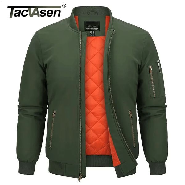 TACVASEN Winter Bomber Jackets Mens Thick Warm Lining Retro Pilot Jacket Baseball Jackets Casual Padded Jackets Coat Windbreaker 241226