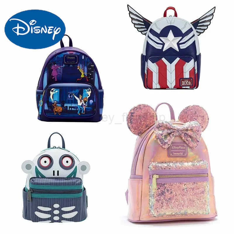 Disney PU leather womens backpack cartoon chocolate Mickey ice cream Yoda womens bag toy story 3 childrens backpack brand girl handbagXJ250506