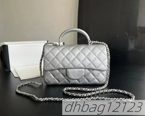 Luxury designer bag CF handle Totes Hand Flap Bag Classic Top Caviar Grain Cowhide Leather Quilted Plaid Weave Chain Gold Hardware Shoulder