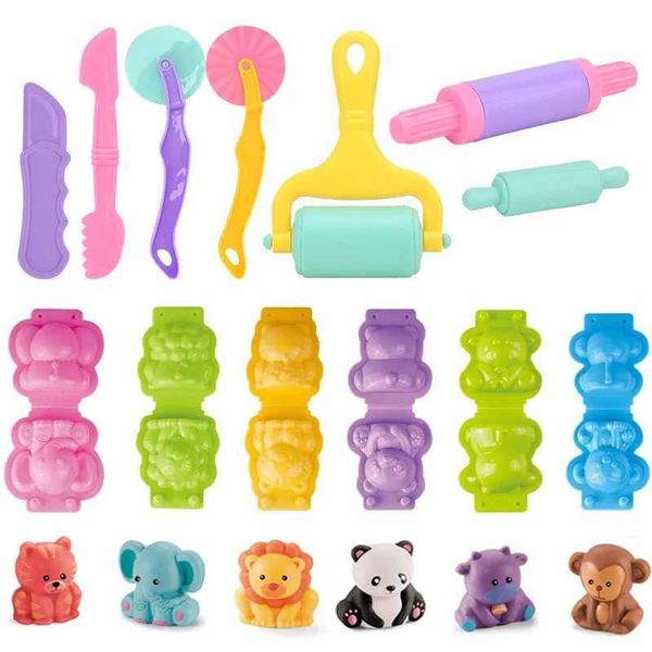 3D Animal Play Dough Molds DIY Creation Tools For Kids Toddlers Various Animal Molds Rolling Pins Clay Dough AccessoriesXJ241120
