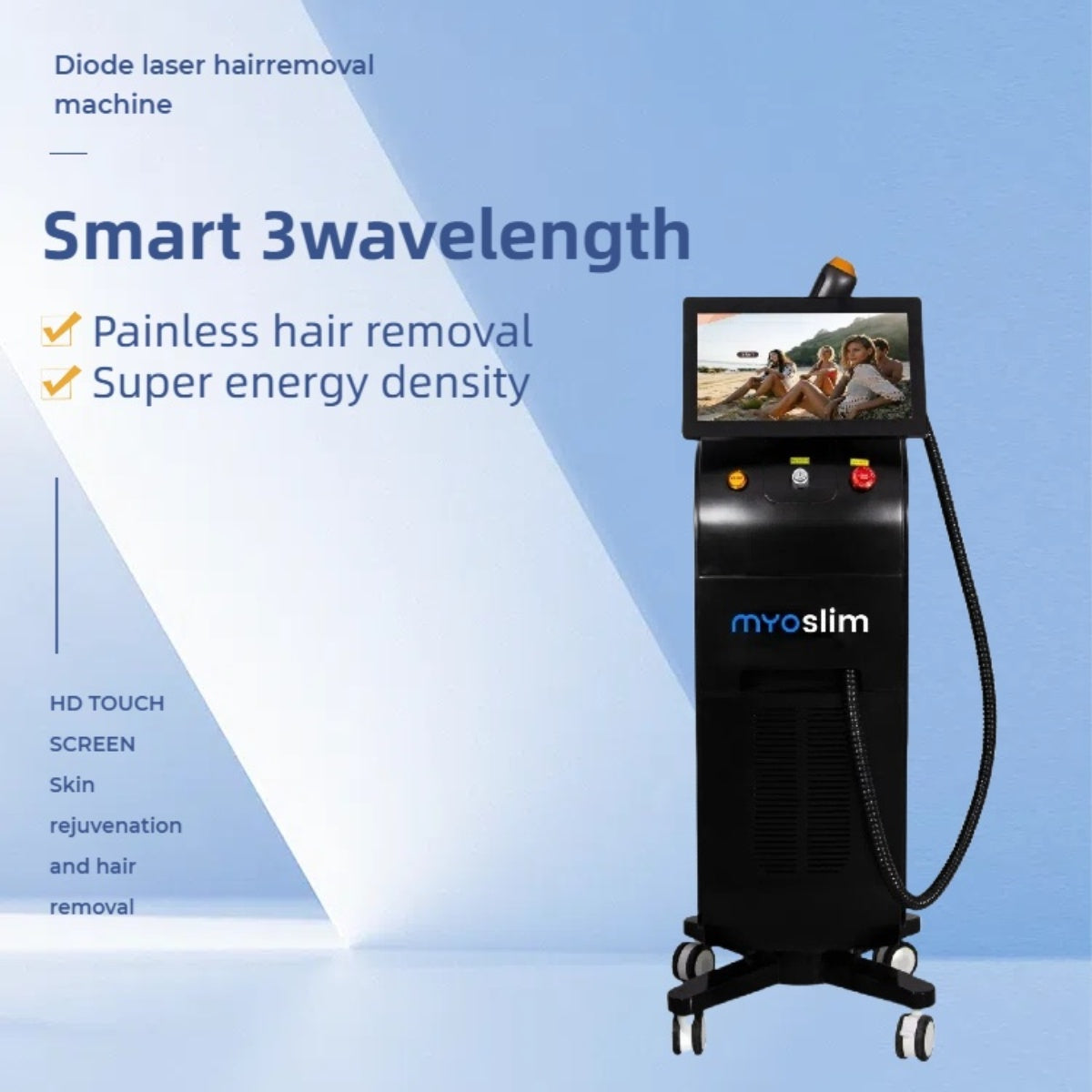 3500W 3 Wavelength 808nm Alexandrite Diode Laser Epilator Machine Ice Cooling System Permanent Painless Hair Removal