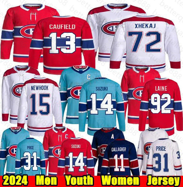 2025 #14 Nick Suzuki montreal hockey jersey #72 Arber Xhekaj #48 lane Hutson #8 Mike Matheson #35 Sam Montembeault #20 Juraj Slafkovsky #31 Carey Pr