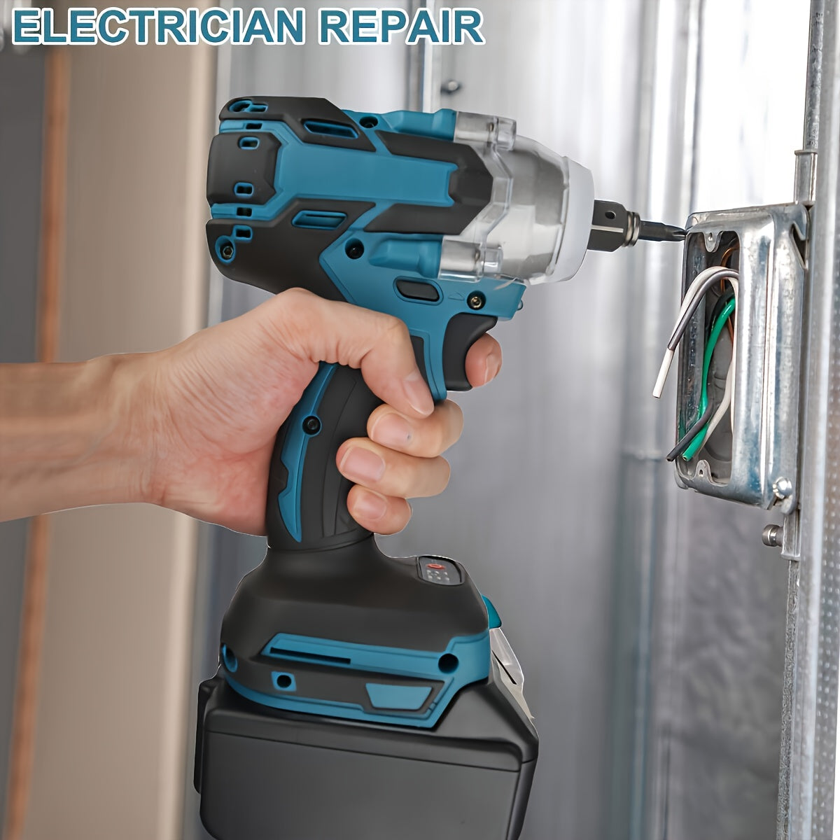 TEMU Cordless Impact Wrench Gun- Electric Wrench Socket Power Tools Set, 1-2'' Drive 3000rpm Brushless Impact Driver, High Torque Electric Impact