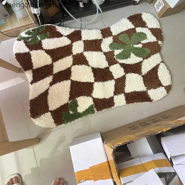 Carpets Smooth and irregular kitchen carpet soft and fluffy tufted carpet anti slip bathroom floor mat bedroom toilet door carpet L240910