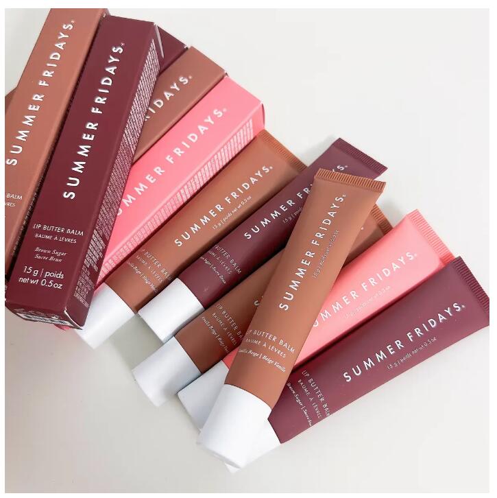 Lip Butter 15g Summer Fridays Lip Balm Liquid Lipstick moisturizes Smooth Makeup Lips Glaze LipGloss Oil Jelly pink sugar vanilla beige 0.5oz SF Lip