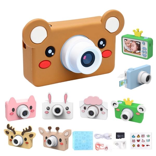Toy Cameras Cartoon Toy Camera Educational 16GB Cute Animal Bear Bunny Deer Frog Digital Camera Birthday Gift for Children Girl Boys 230414