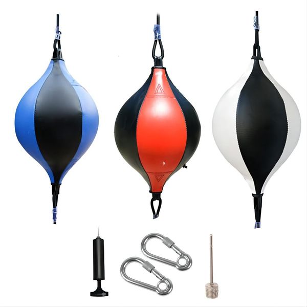 Punching Balls PU Punching Bag Double End Pear Boxing Bag Inflatable Reflex Speed Balls for MMA Muay Thai Training Adults Fitness Fight Ball
