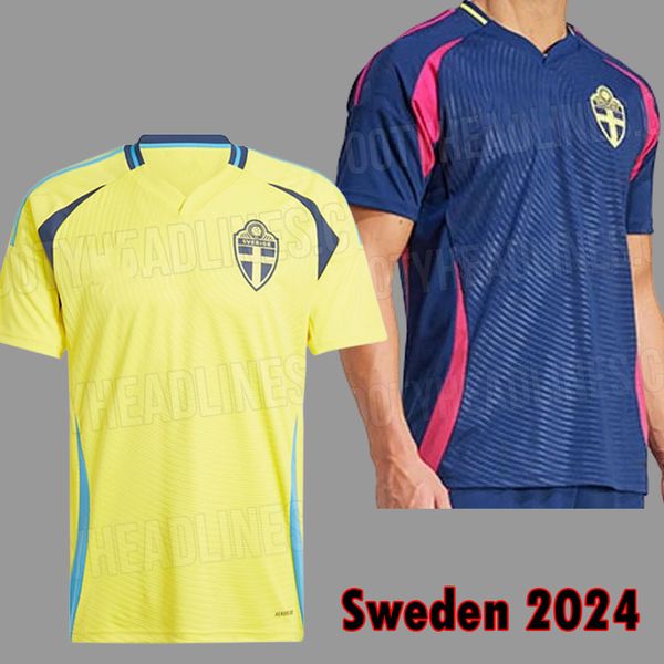 2024 Euro Sweden Soccer Jerseys IBRAHIMOVIC national team 24 25 FORSBERG JANSSON EKDAL Kulusevski Football Shirts Men Set Kids Kit Uniform 9