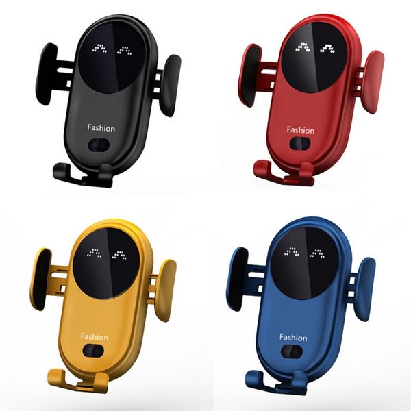 S11 Smart Infrared Sensor Wireless Charger Automatic Car Mobile Phone Holder Base Chargers with Suction Cup Mount for iPhone 15 14 13 12 11