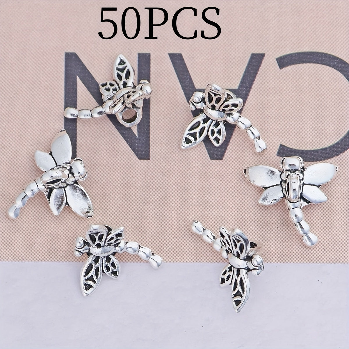 TEMU 50-100-200-400pcs Shaped Wing Pendants, Antique Silvery Insect Shaped Accessories, Jewelry Making Accessories, Suitable For Necklace, Bracelet,
