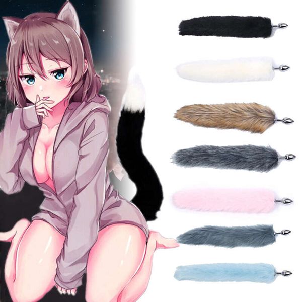 MINI Butt Plugs 1.8-2.2CM BDSM Fox Tail Stainless Steel Furry Binding Role Playing Cosplay Toy Multicolor Prostate Adult Toys
