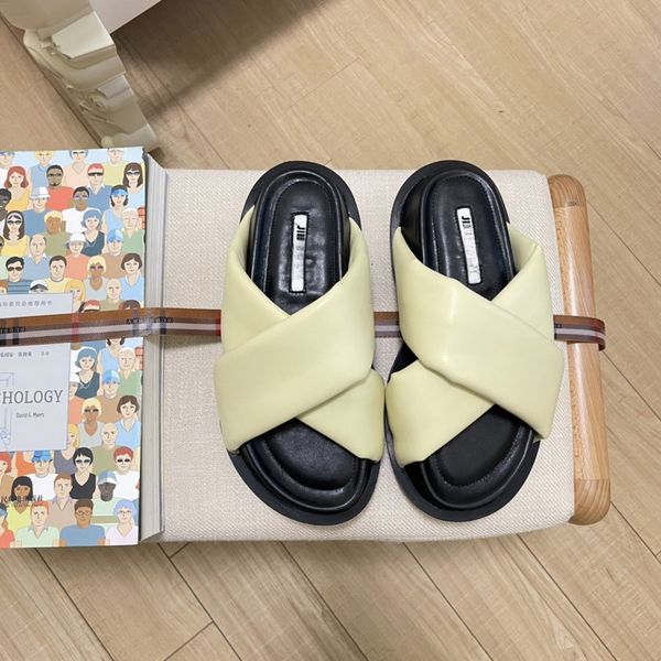 Luxo Designer Sapatos Sunday Mule em Blue Matte Calfskin em vários looks Summer Women Shoes Tamanho 34-42
