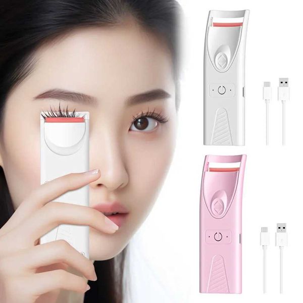 Electric Portable Smiling Shark Eyelashes Curls Small Heated Eyelash Curler Long Lasting Electric Heated Comb Makeup ToolXJ241118