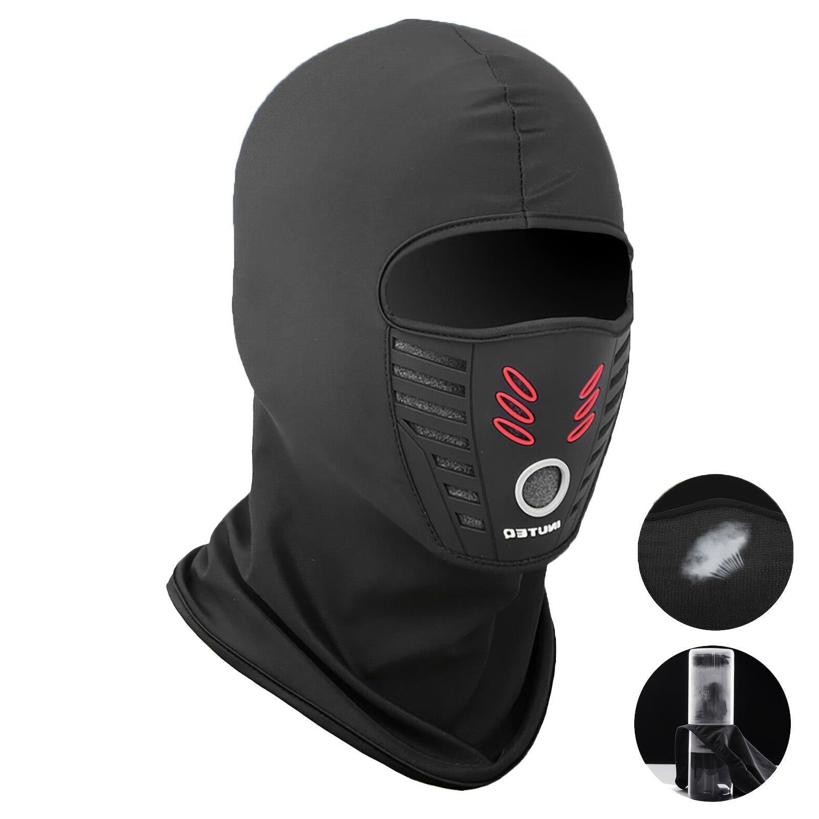TEMU Windproof Face Mask With Integrated Visor, Black Stretchy Breathable Full Face Mask For Summer Cycling, Hiking And Fishing