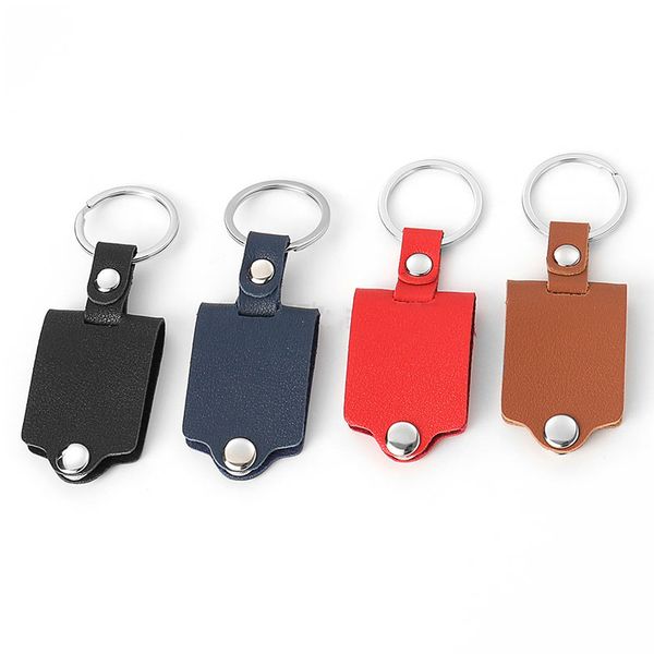 Sublimation Keychain DIY Blank Leather Keychains Photo Frame Key Chains Gift Keyring