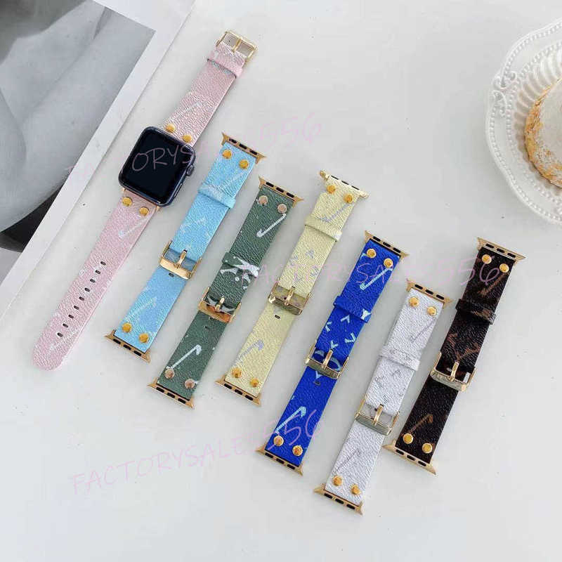 Designer apple watch band Pattern Leather apple watch strap for Apple Watch Series 10 9 8 7 6 SE Ultra Bracelet for iWatch Belt 40 44 38 42 45 mm 46