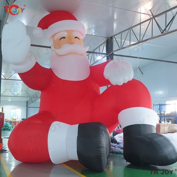 outdoor games & activities 20 feet height inflatable big santa 10mH (33ft) With blower tall sitting type giant santa Claus for Christmas dec