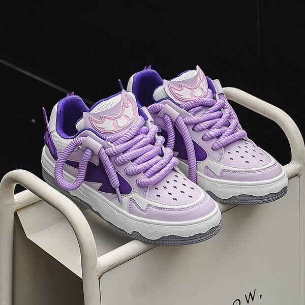 and Spring Autumn Skateboarding Shoes Man Fashion Purple Casual Men Trend Outdoor Streetwear Skateboard Sneakers Women 1646