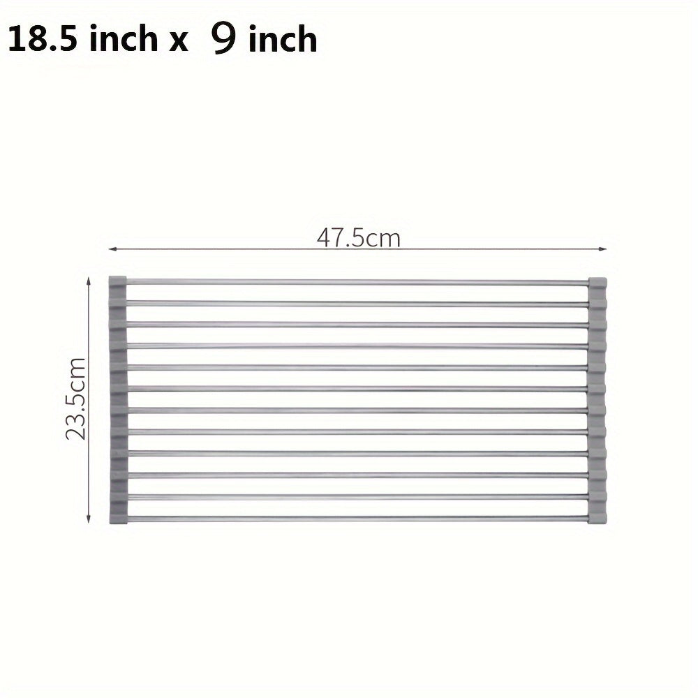 TEMU Lby Over The Sink Dish Drying Rack, Roll Up Dish Drying Rack Kitchen Foldable 12-20 Tubes