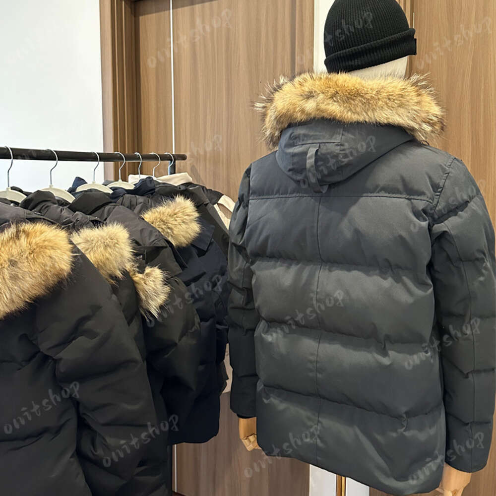 Winter Men Down Jackets Real Coyote Fur Designer Homme Puffer Windbreaker Jassen Outerwear Hooded Fourrure Manteau Down Jacket Coat Hiver Parka Doud