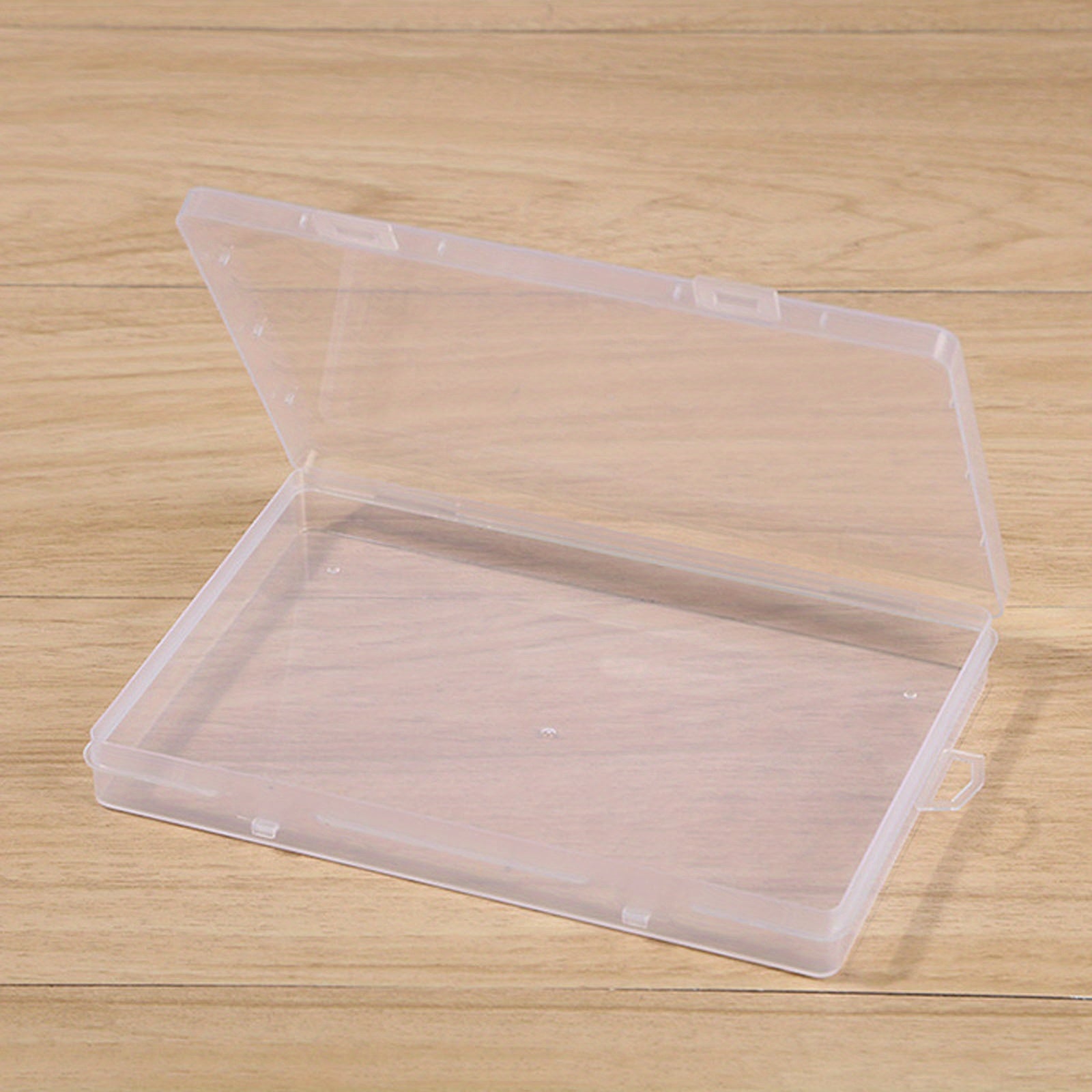TEMU 1pc Clear Rectangular Plastic Storage Box For Jewelry, Electronics, Stationery, Cutlery, And Fishing Hooks - Organize And Protect Your Items