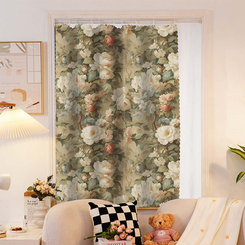 YL-37006 digital printed fabric shower curtain waterproof thick bathroom hook partition curtain