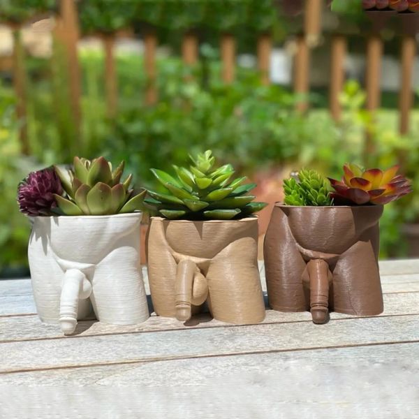 Vases Man Body Art Flower Vase Nordic White Human Trousers Pot Creative Figureins Home Garden Terrace Crafts Flowerpot Ornament Decor 231207
