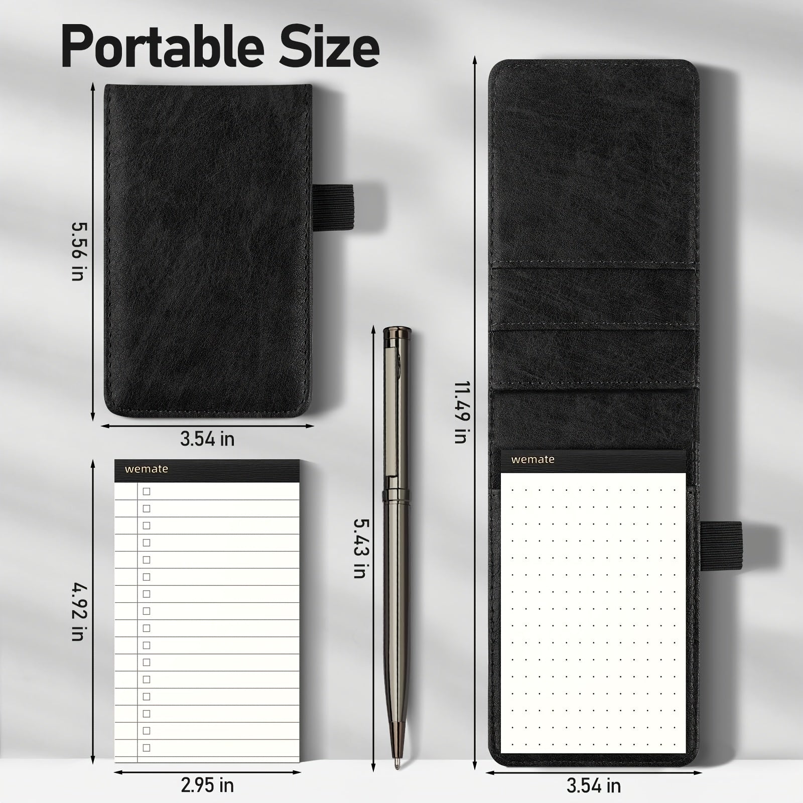 TEMU 10pcs Small Notepad Holder Set Pocket Notebook - Included Mini Pocket Notepad Holder Set With 8 Memo Book Refills And Metal Pen For Meetings, ,