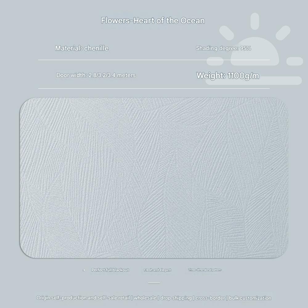 YL-35035 finished curtain blackout bedroom living room balcony sun protection heat insulation gray simple hook type high precision curtain wholesale