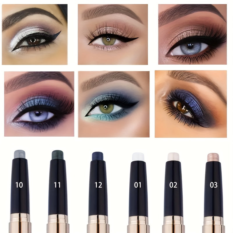 TEMU Matte Party Eye Makeup Pen For 6 Pcs Pearl Eye Shadow Stick, Cream Matte Party Eye Makeup Pen For Christmas - Easter Gifts