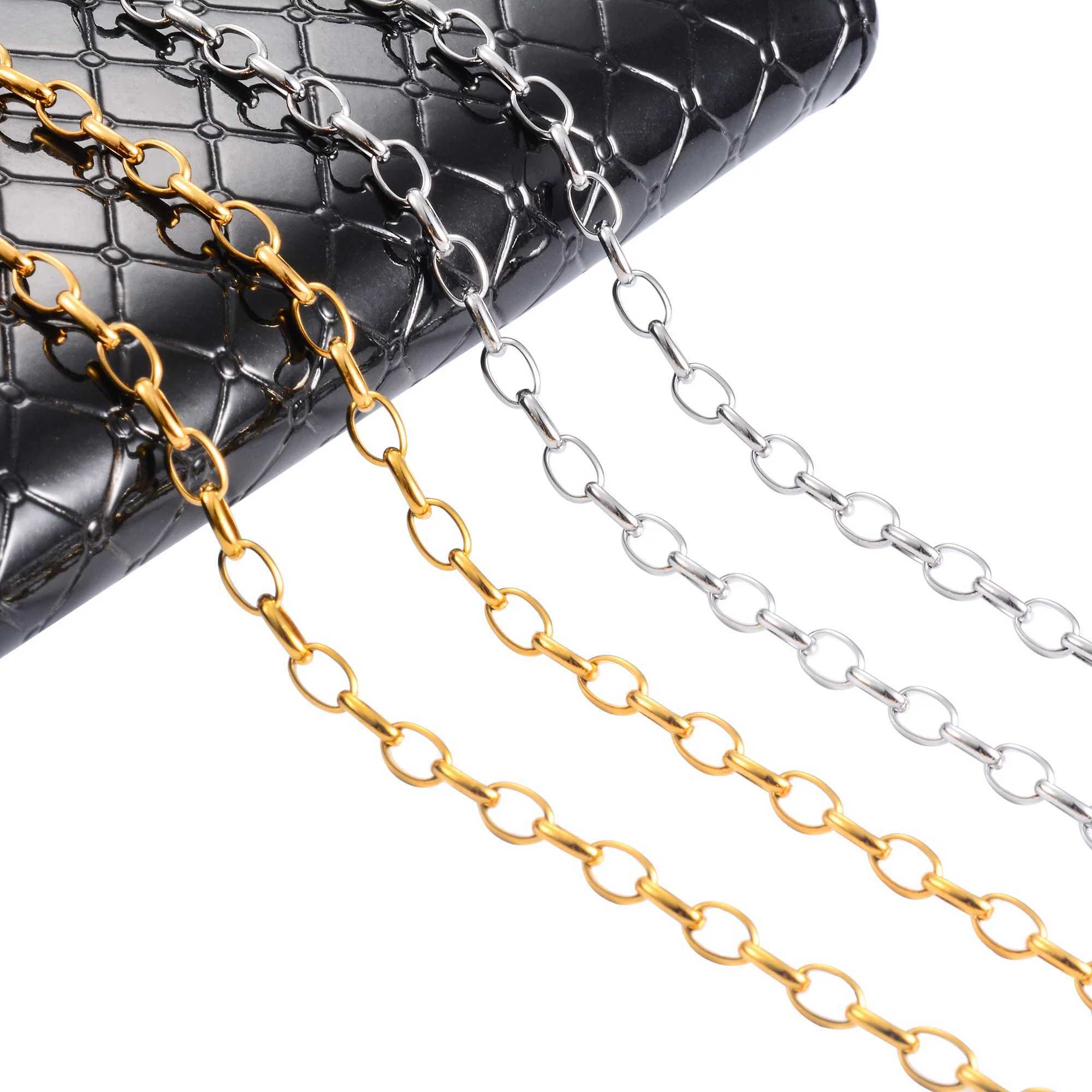 Rolo Necklace 316L Stainless Steel for Women Men Oval O Link Chain on Neck Collar Choker Gold-Silver Color Jewelry AccessoriesX240919