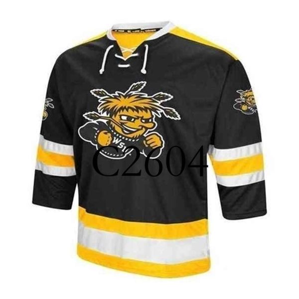 GC2604 C26 2020 Mens ita State Shockers Hockey Jersey Embroidery Stitched Customize any number and name Jerseys