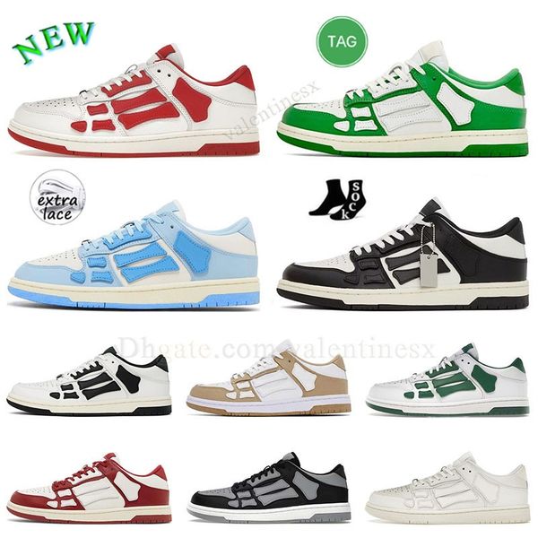 designer shoes Bones Runner Upper Low board shoes Skeleton Women Men Sliding High Leather Men&#039;s Sneakers Women&#039;s Lace Shoes leathe