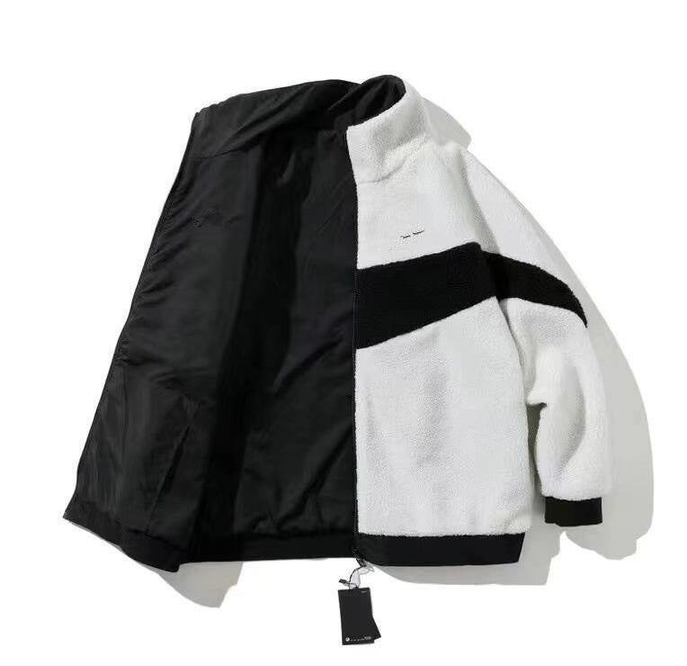 Designer Mens Jackets Winter stand collar lamb wool Reversible coat Men-Women Outerwear Casual Tops Warm