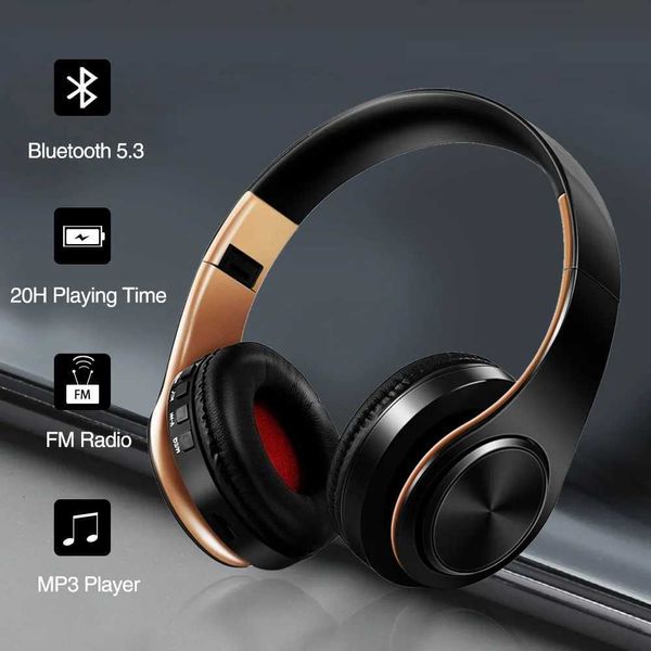 Headsets HIFI stereo earphones Bluetooth earphones music earphones with FM and SD card support equipped with microphone suitable for mobile