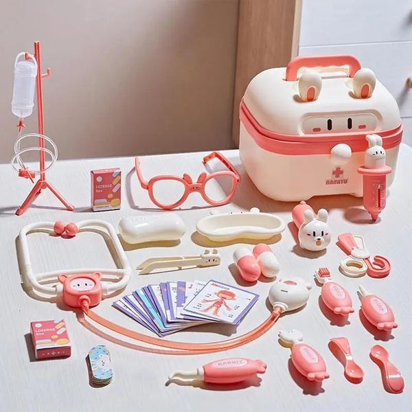 Doctor Set For Kids Pretend Play Girls Roleplaying Games Hospital Accessorie Kit Nurse Tools Bag Toys Children Gift 240416