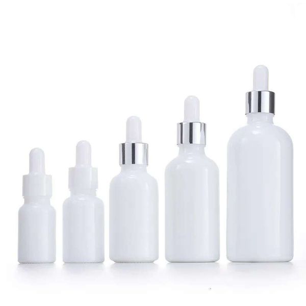 5Ml 10Ml 20Ml 30Ml 50Ml 100Ml Refined Oil White Porcelain Glass Glue Head Dropper Essence Wood Grain Lid Bottle