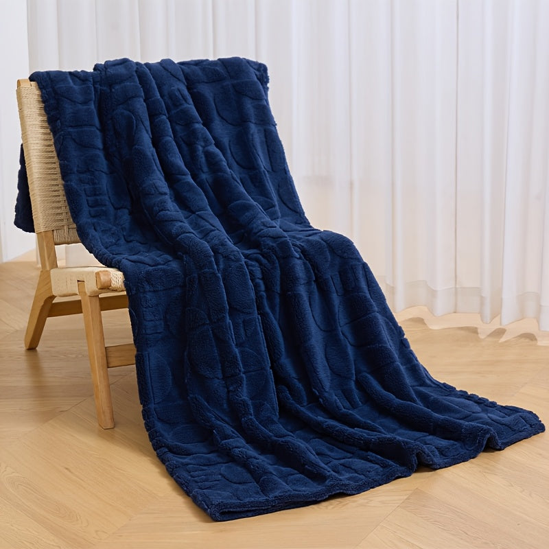 TEMU 3d Geometric Patterns Blanket, Soft Cozy Fluffy Warm Hand Made Throw Blankets For Couch, Sofa, Chair, Bed, Camping, Picnic, Travel Lightweight