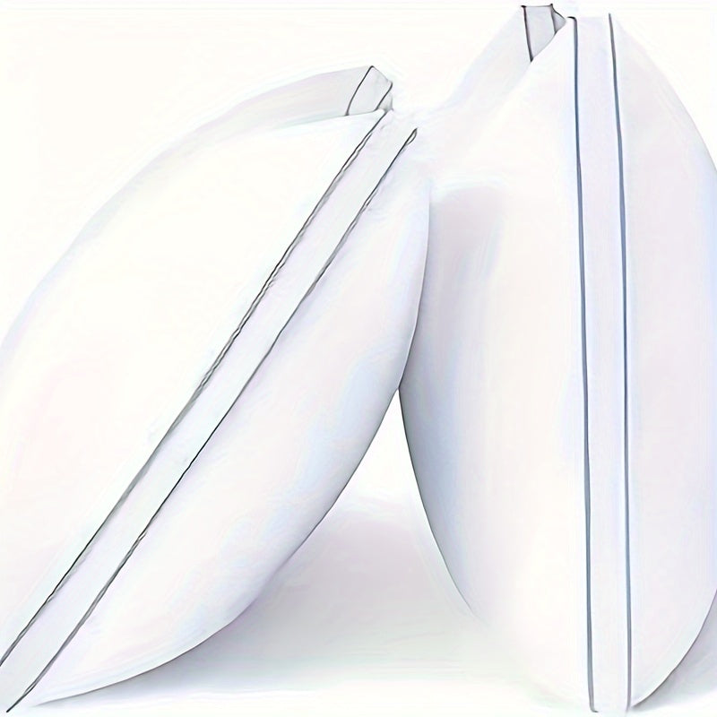 TEMU 2pcs Hotel Series Breathable Pillow Cores With Soft Polyester Pillowcases - Medium Support For Side, Back, And Stomach Sleepers, Reversible