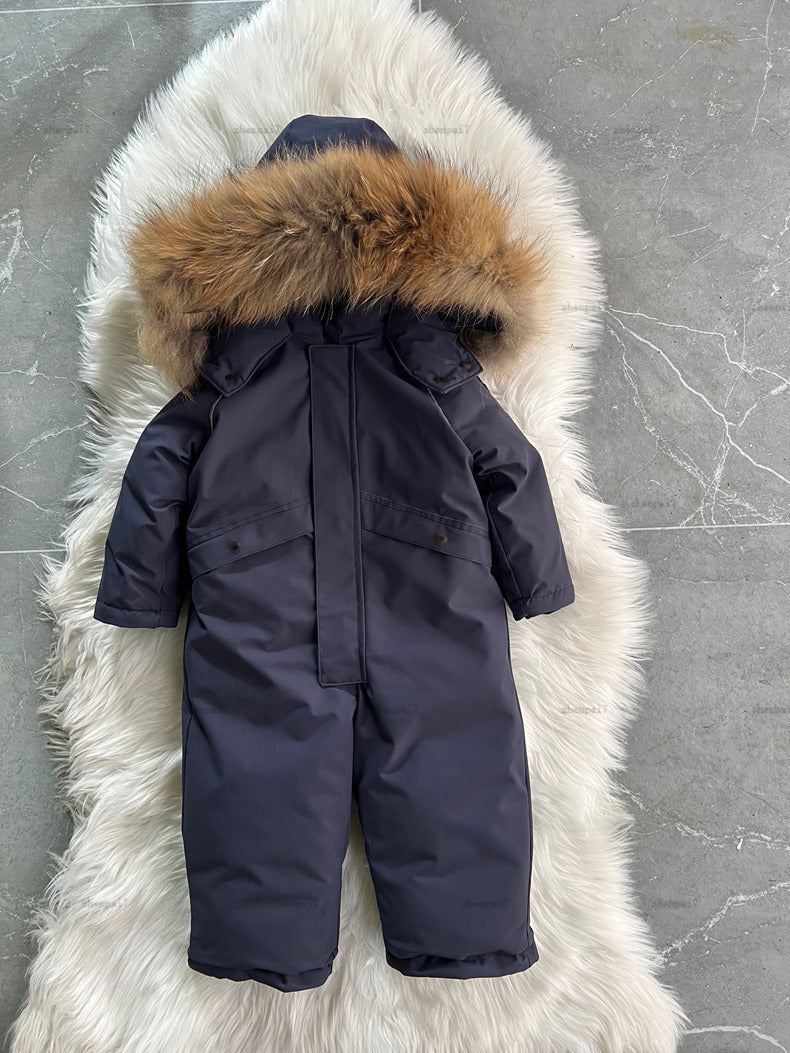 Top newborn Cotton jumpsuits winter Cute pattern infant bodysuit kids designer clothes Hooded design toddler romper A000X27N285-g