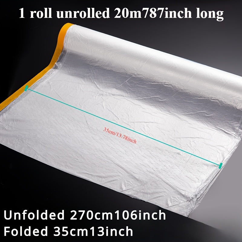 TEMU 1 Rolls Self-adhesive Masking Film For Spray Painting, Dustproof Protective Film For Cars, Furniture, And Home Decor - Pvc Material, , Clean