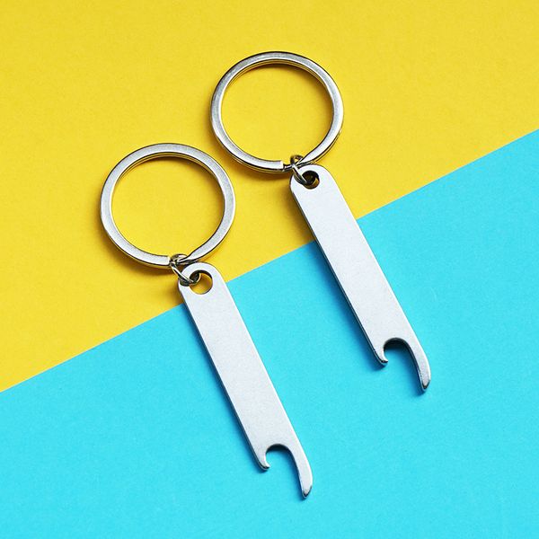 Portable Stainless Steel Key Ring Beer Bottle Opener Keychain Mini Metal Gadget Keyring Men Gift LX6392