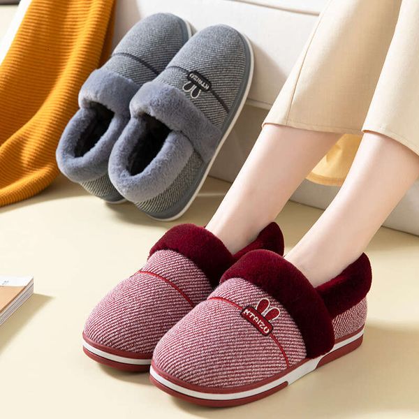 Warm Bag Slippers Women In Autumn Winter, Indoor And Outdoor Wear, Suitable Couples. Thick Soled, Non Slip, Warm Feet, Plush Cotton Shoes Fo