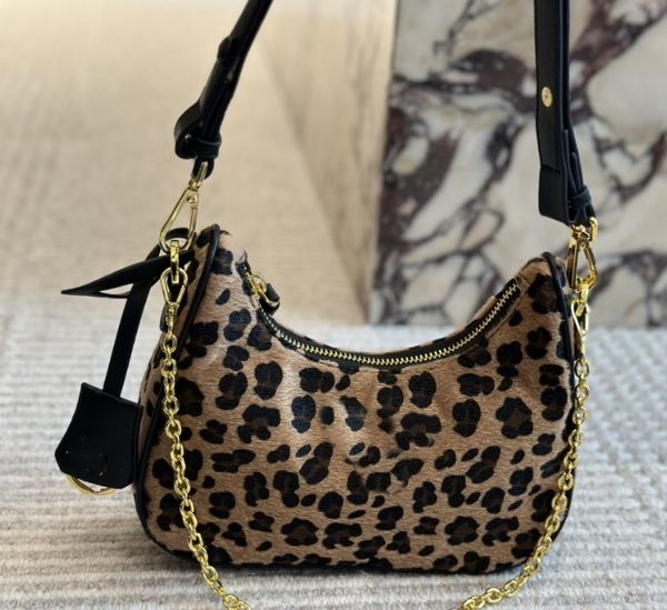 Leopard print suede leather handbag women&#039;s shoulder bag design Hobo Sac luxury handbag soft cross handbag