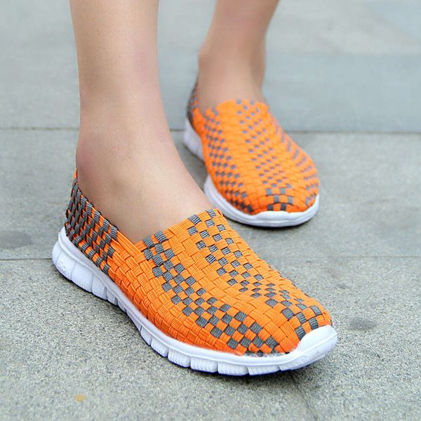 Flats Women Casual Breathable Handmade Woven Sneakers Female Loafers Comfortable Walking Shoes Lightweight Boat Footwear dhshoesw
